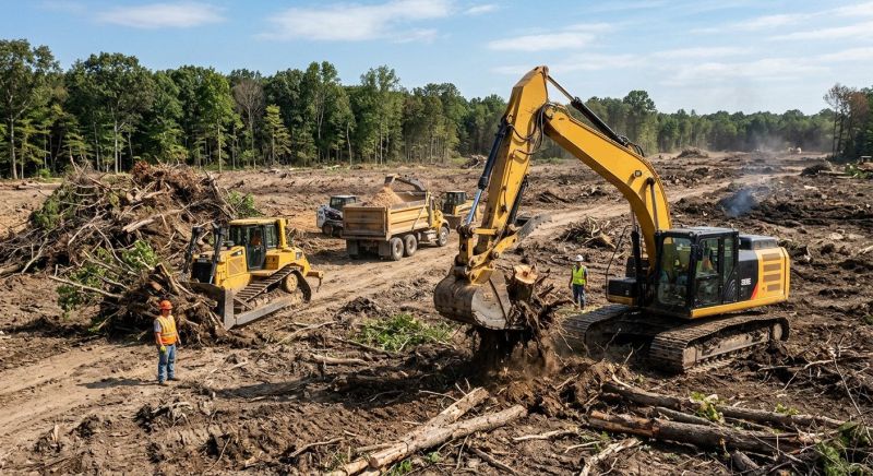 Construction Site Land Clearing in Gwinnett County, GA